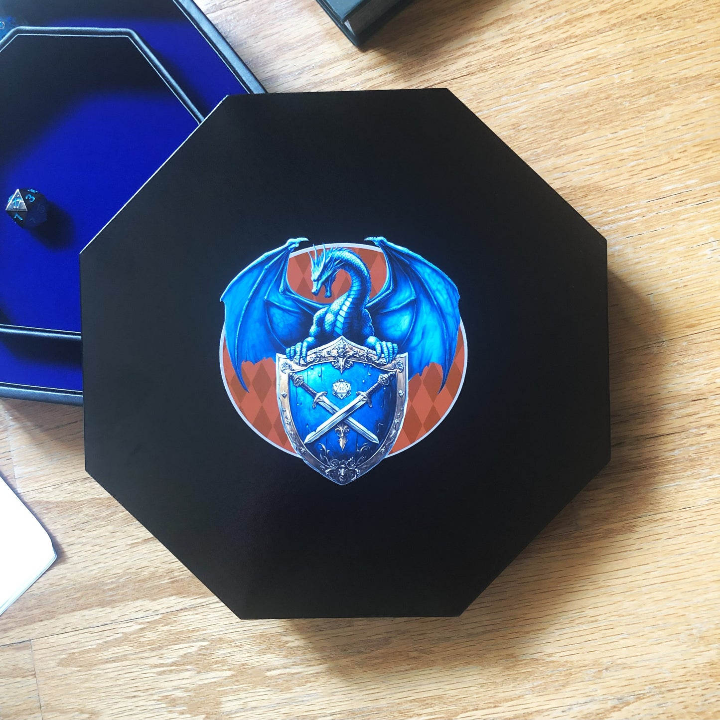 Dice Rolling Tray- Dragon and Shield
