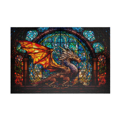 Stained Glass Dragon- Jigsaw Puzzle
