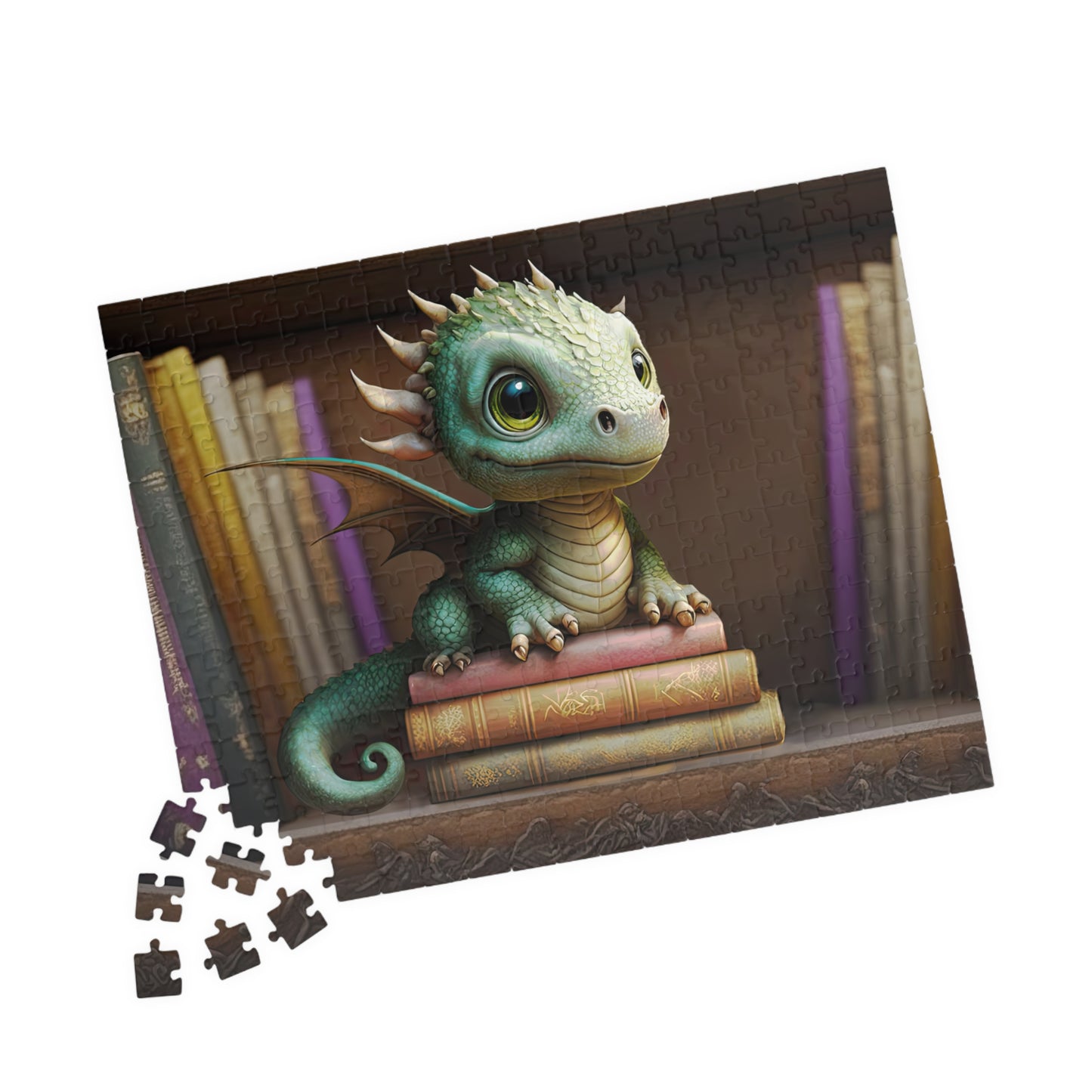 Baby Dragon on Shelf- Jigsaw Puzzle