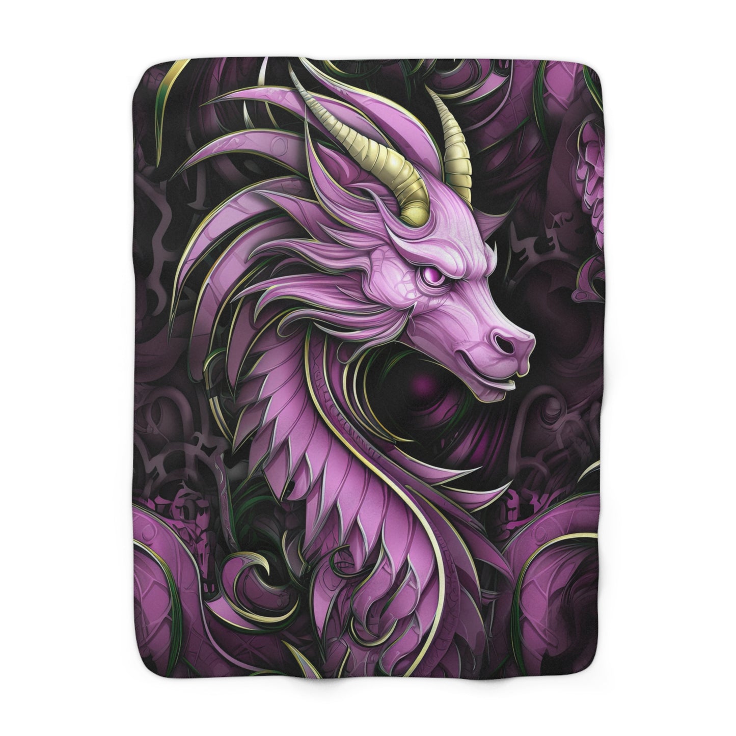 Pink Dragon- Sherpa Fleece Blanket