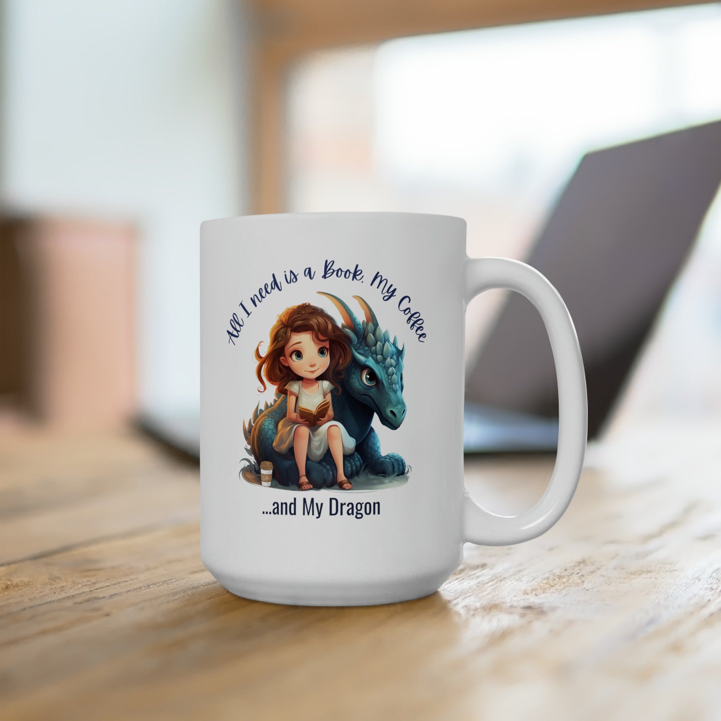 Girl and Dragon- Coffee Mug