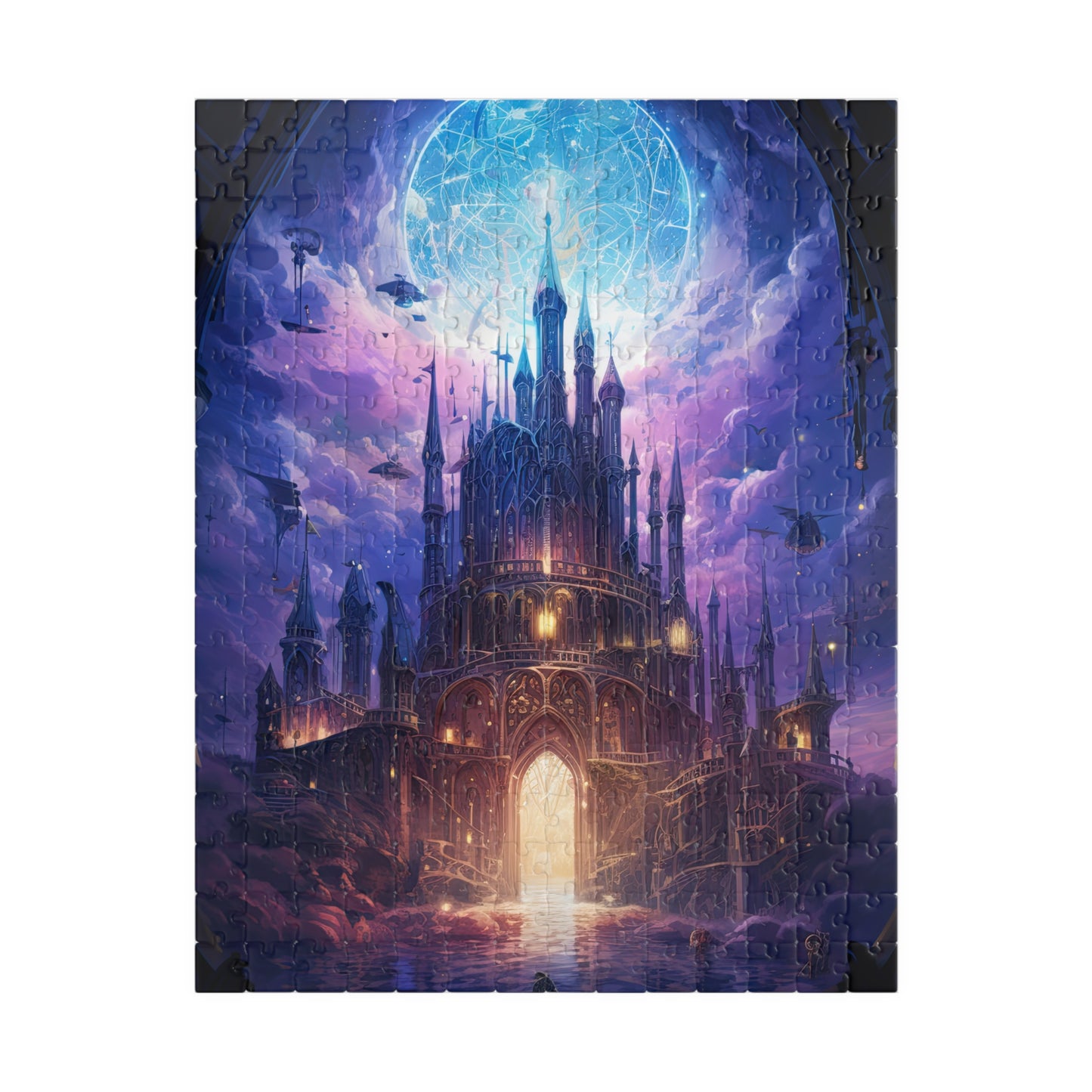 Fantasy Castle in Purple Clouds- Jigsaw Puzzle