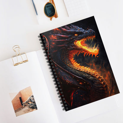 Fire Dragon- Blank Spiral Notebook