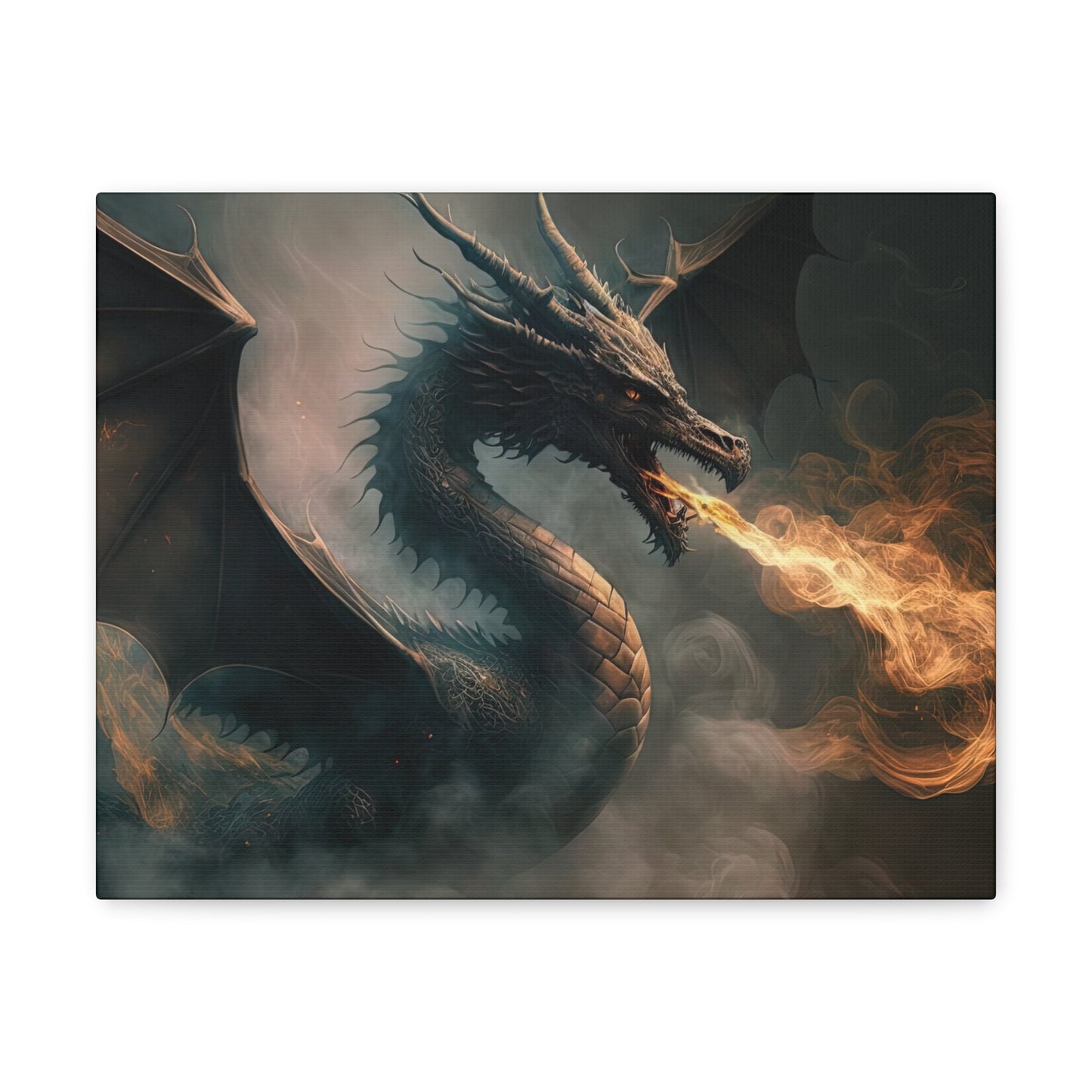 Fire Breathing Dragon- Canvas Gallery Wrap