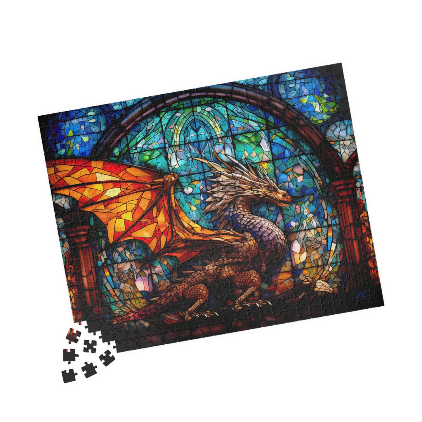 Stained Glass Dragon- Jigsaw Puzzle