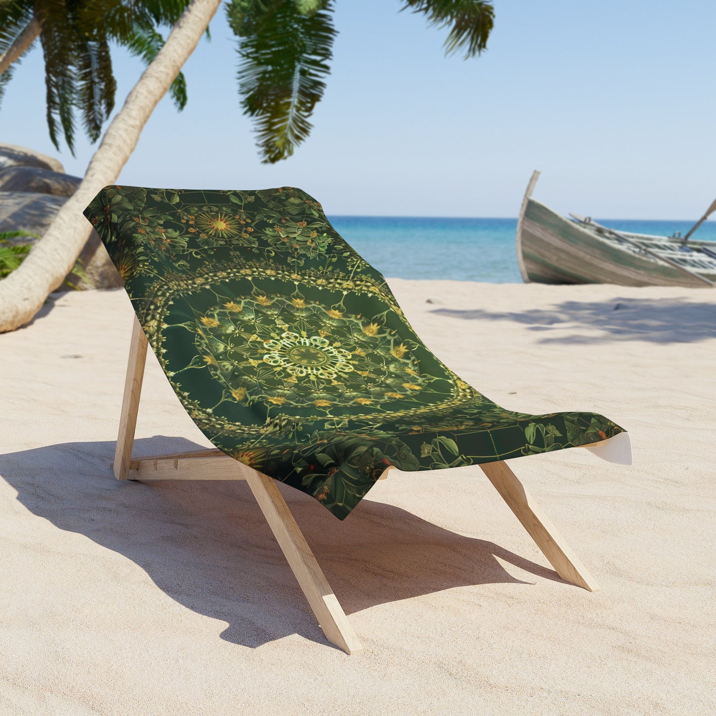 Green Mandala- Beach Towel