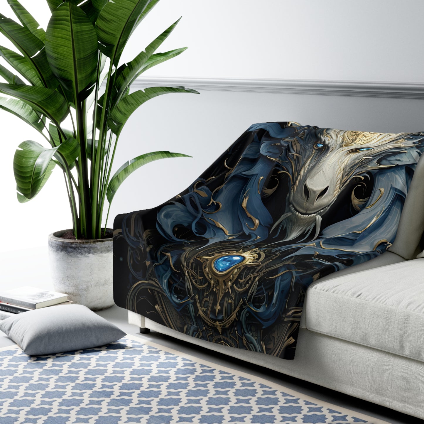 Dragon Head- Sherpa Fleece Blanket