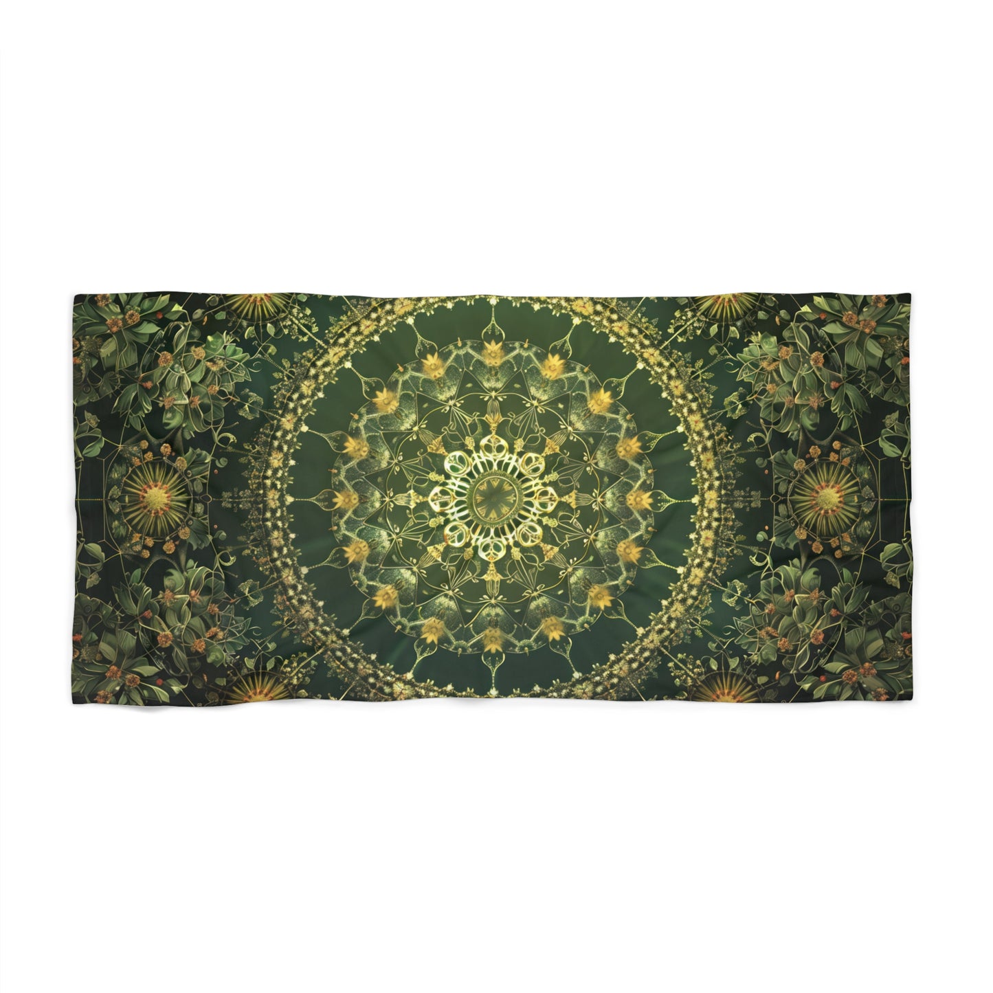 Green Mandala- Beach Towel