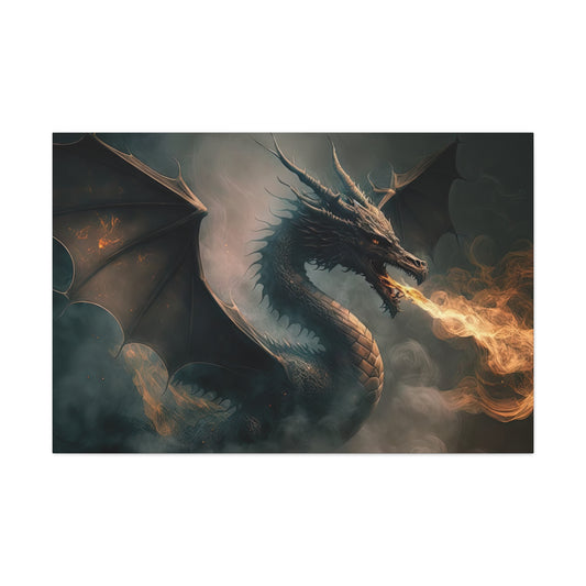 Fire Breathing Dragon- Canvas Gallery Wrap