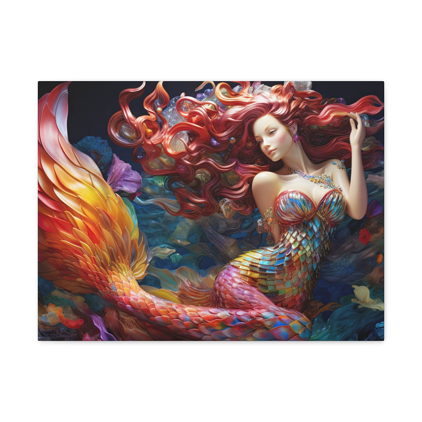 Crimson Mermaid- Canvas Gallery Wrap