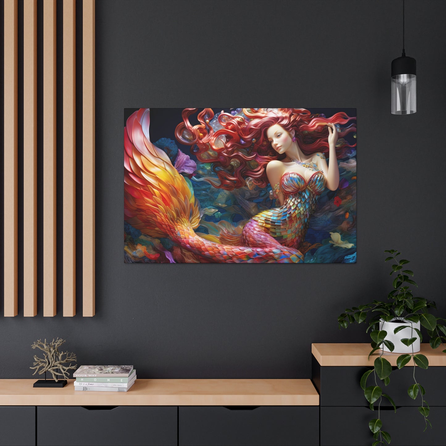 Crimson Mermaid- Canvas Gallery Wrap