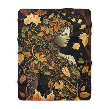 Autumn Maiden- Sherpa Fleece Blanket