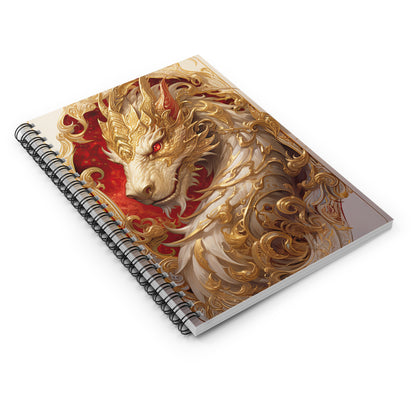 Elegant White Dragon- Spiral Notebook