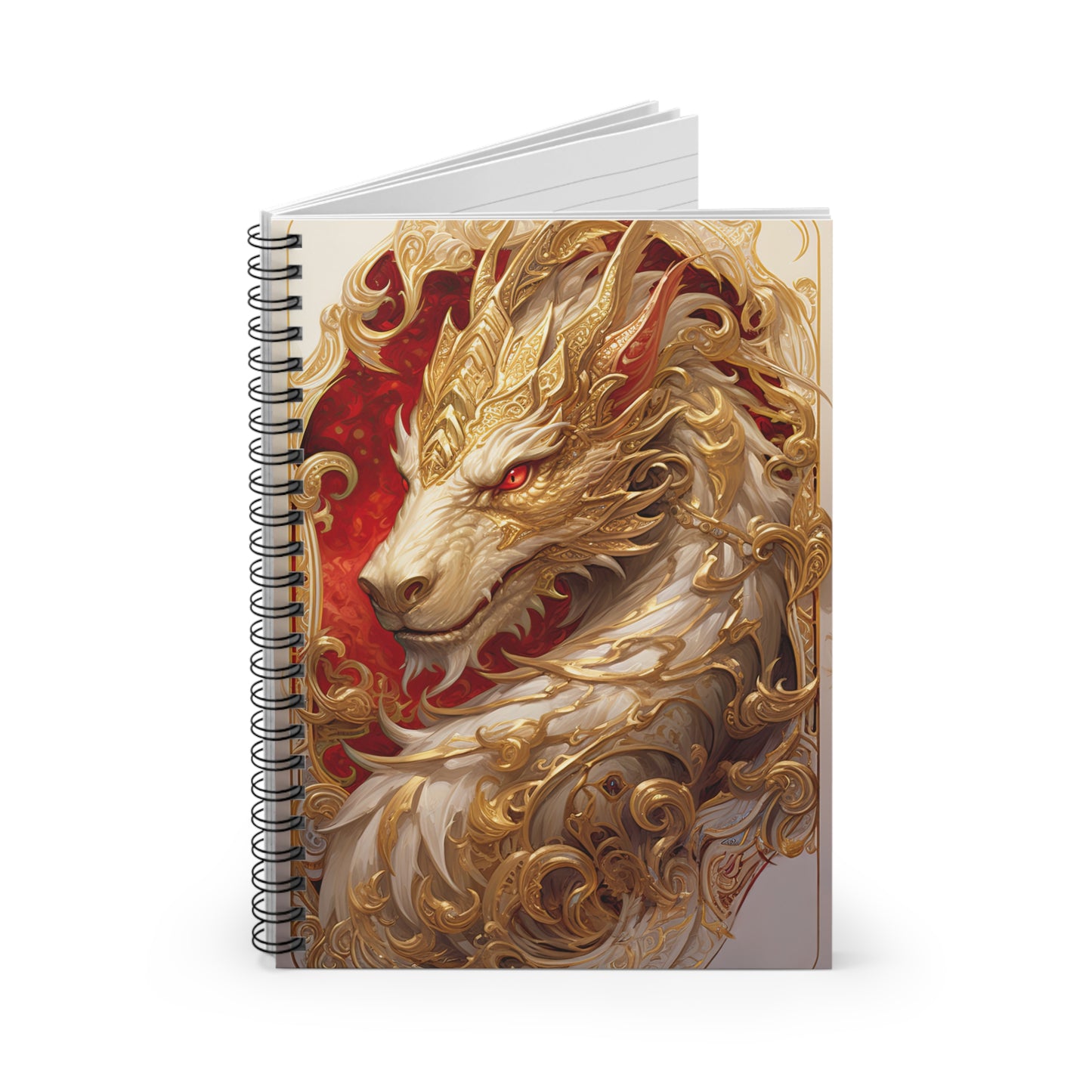 Elegant White Dragon- Spiral Notebook