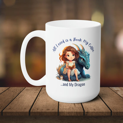 Girl and Dragon- Coffee Mug