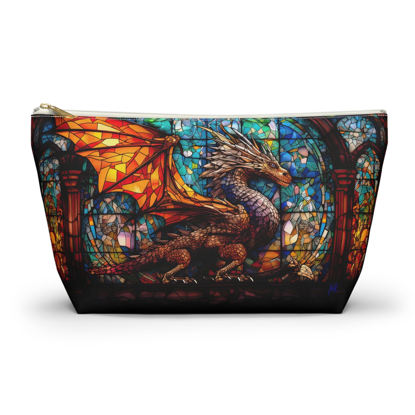 Stained Glass Dragon- Zippered Dice Pouch