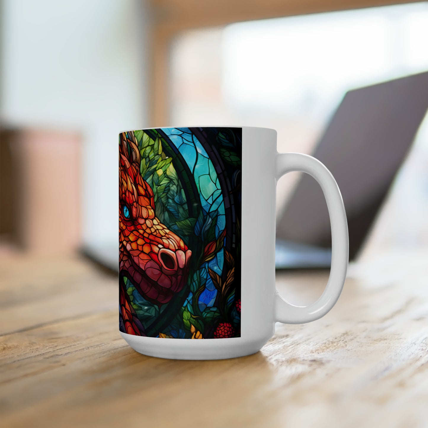 Red Dragon- 15oz White Coffee Mug