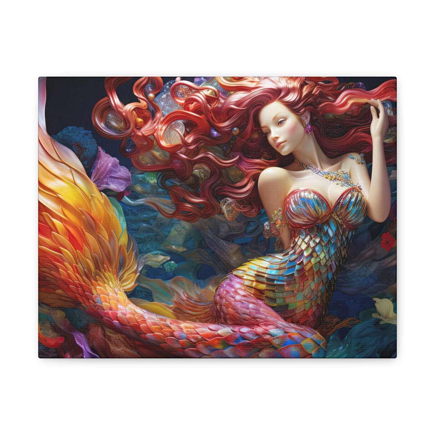 Crimson Mermaid- Canvas Gallery Wrap