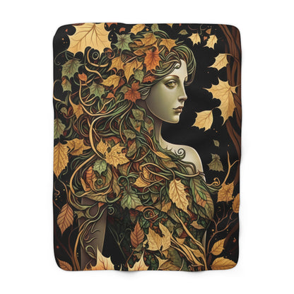 Autumn Maiden- Sherpa Fleece Blanket