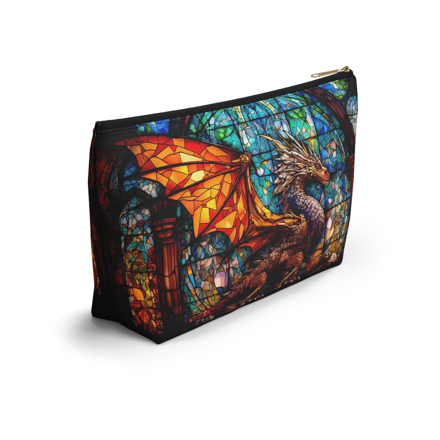 Stained Glass Dragon- Zippered Dice Pouch