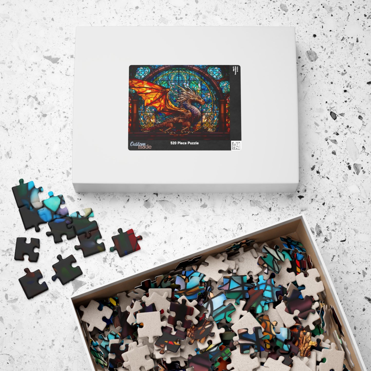 Stained Glass Dragon- Jigsaw Puzzle
