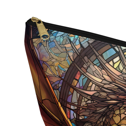 Elegant Stained Glass Dragon- Zippered Pouch