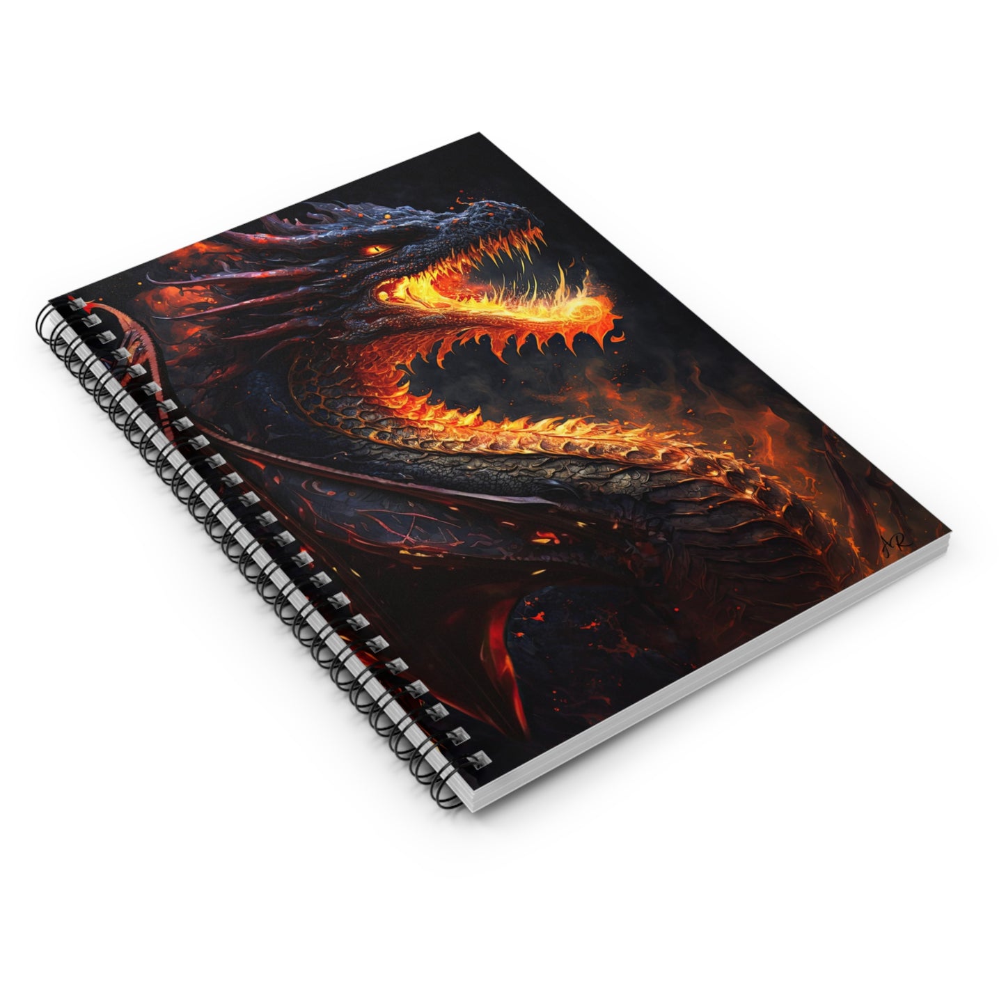 Fire Dragon- Blank Spiral Notebook