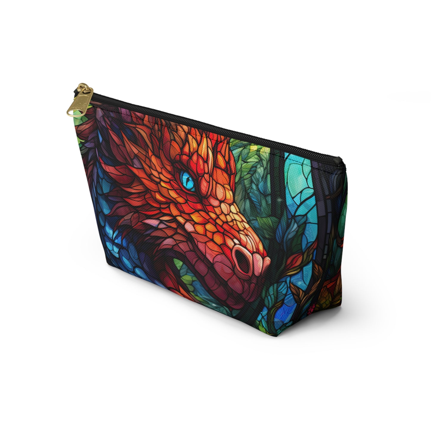 Stained Glass Red Dragon- Zippered Dice Pouch