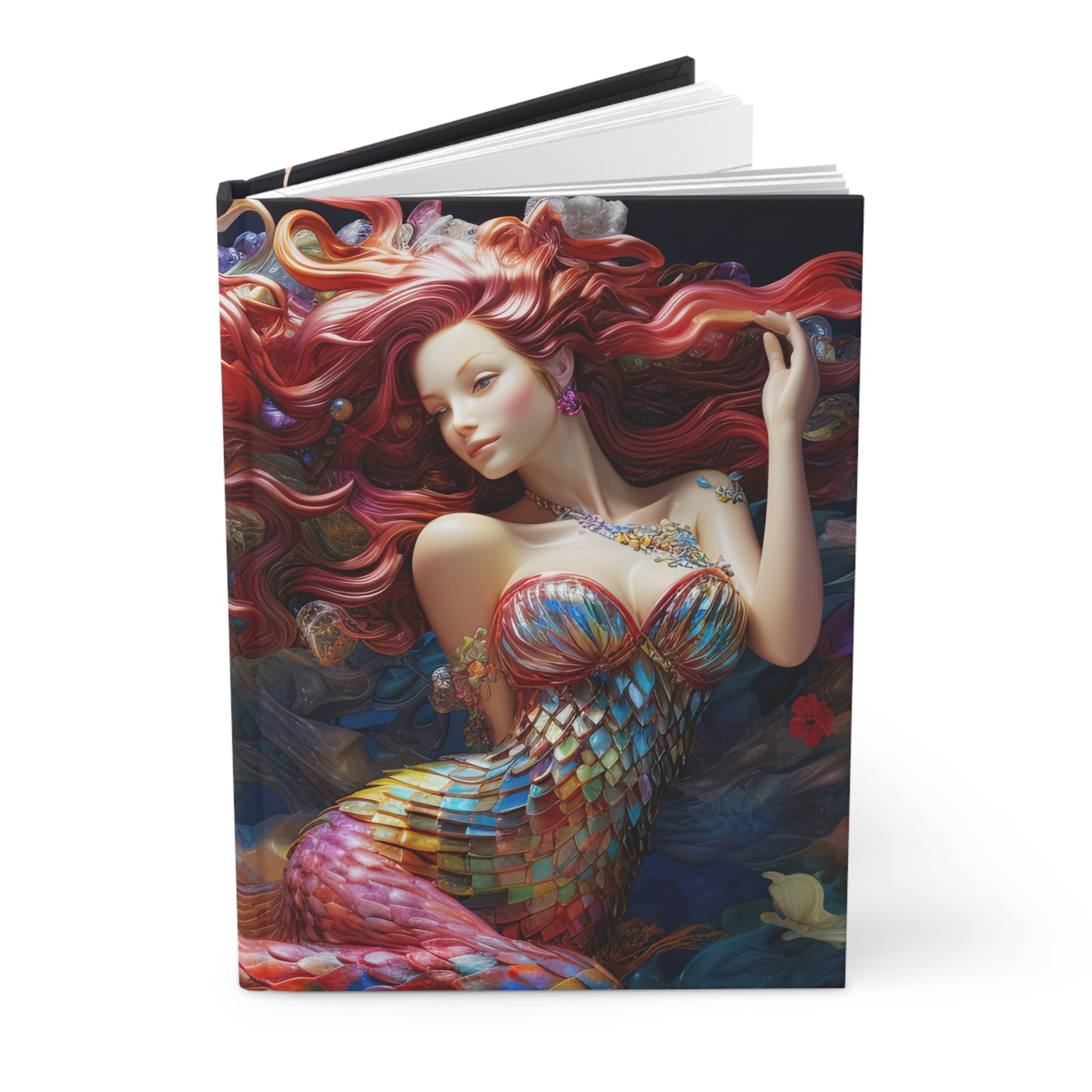 Mermaid- Blank Lined Hardcover Notebook