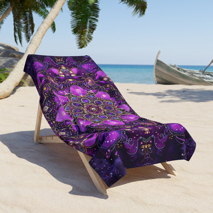 Vibrant Purple Mandala- Beach Towel