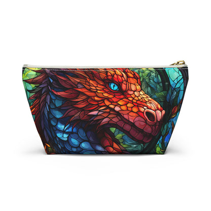 Stained Glass Red Dragon- Zippered Dice Pouch