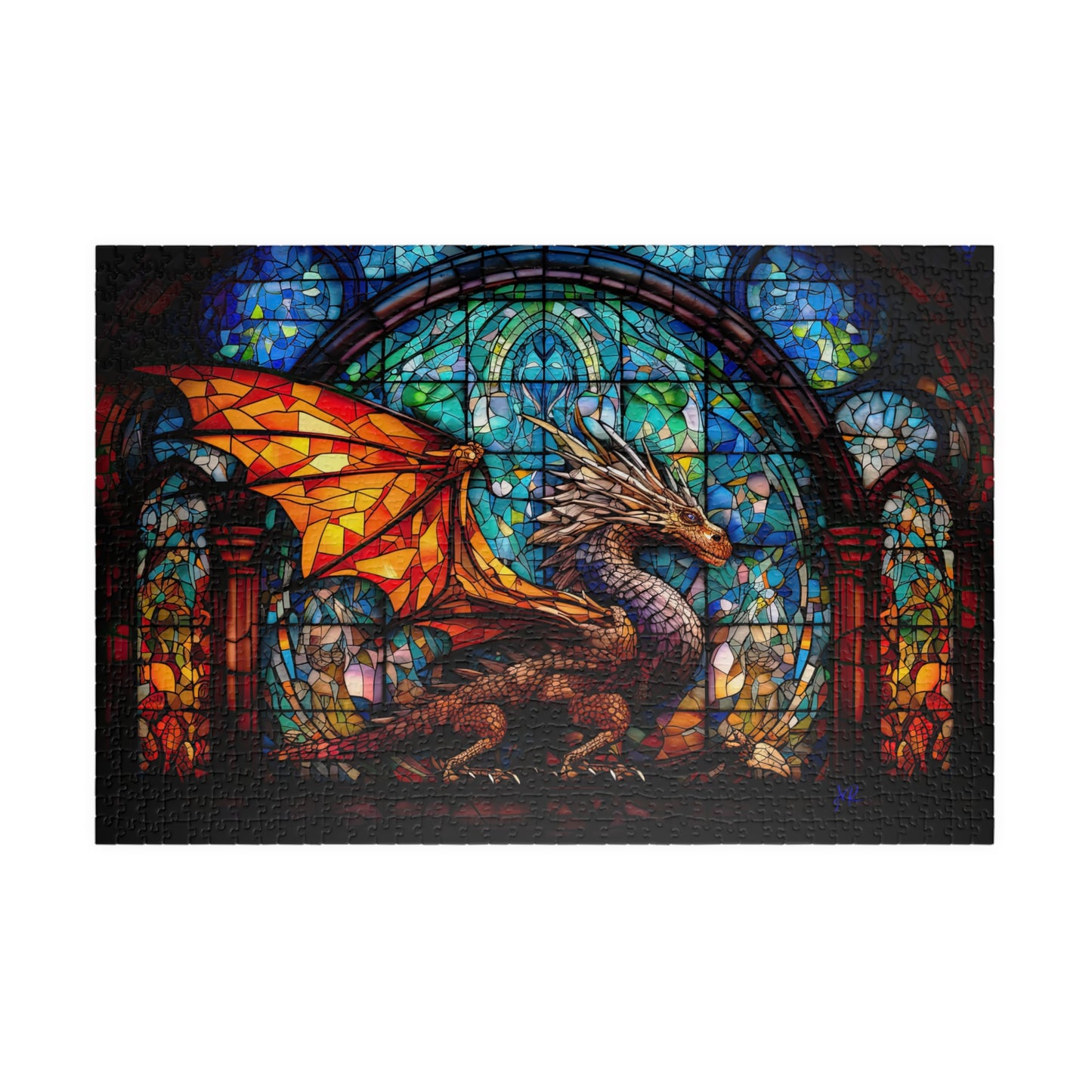 Stained Glass Dragon- Jigsaw Puzzle