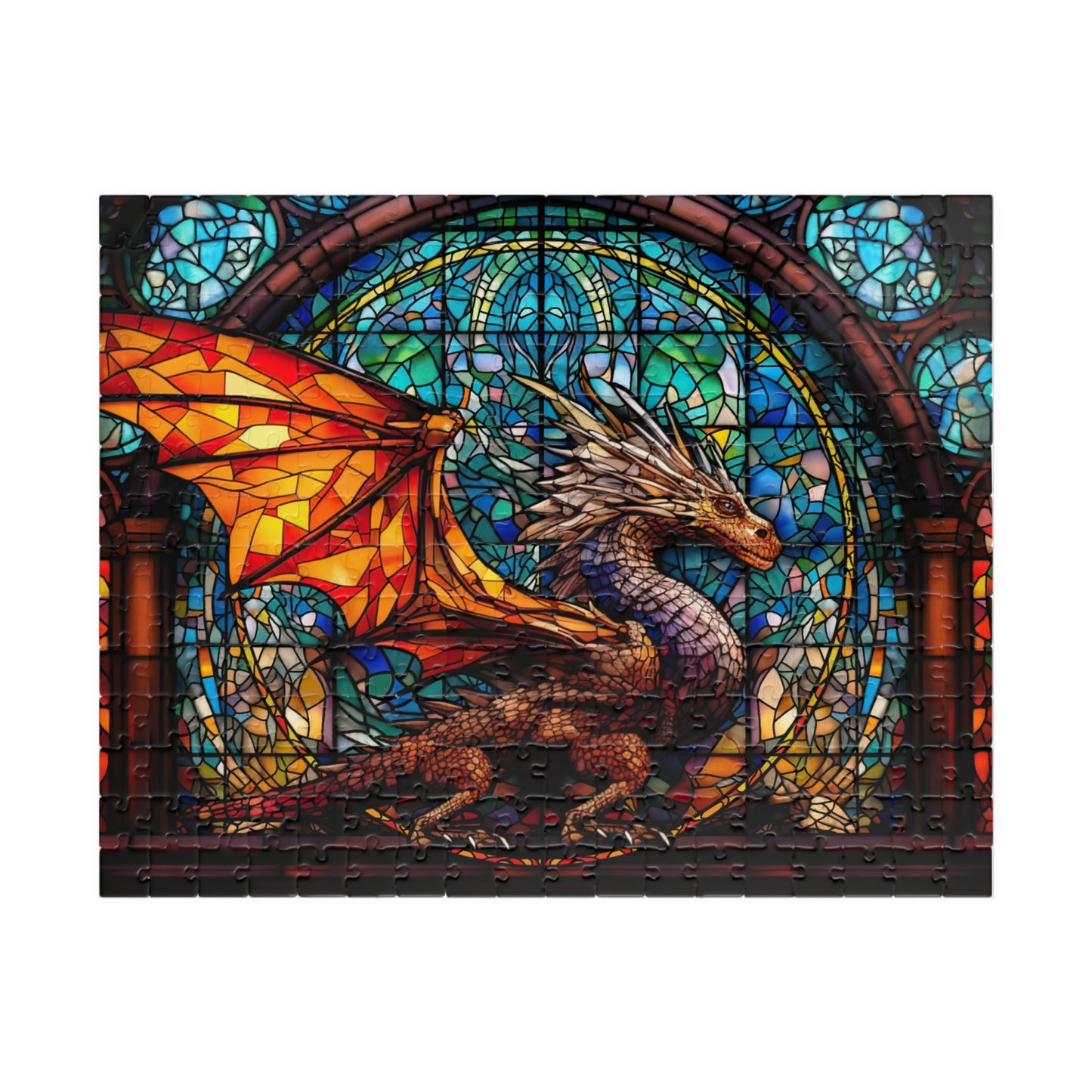 Stained Glass Dragon- Jigsaw Puzzle