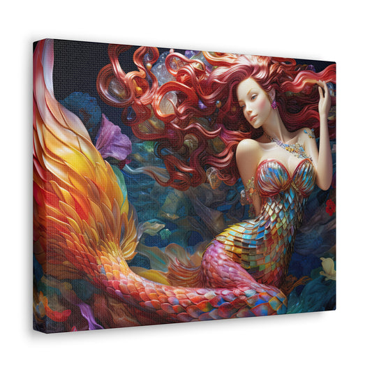 Crimson Mermaid- Canvas Gallery Wrap