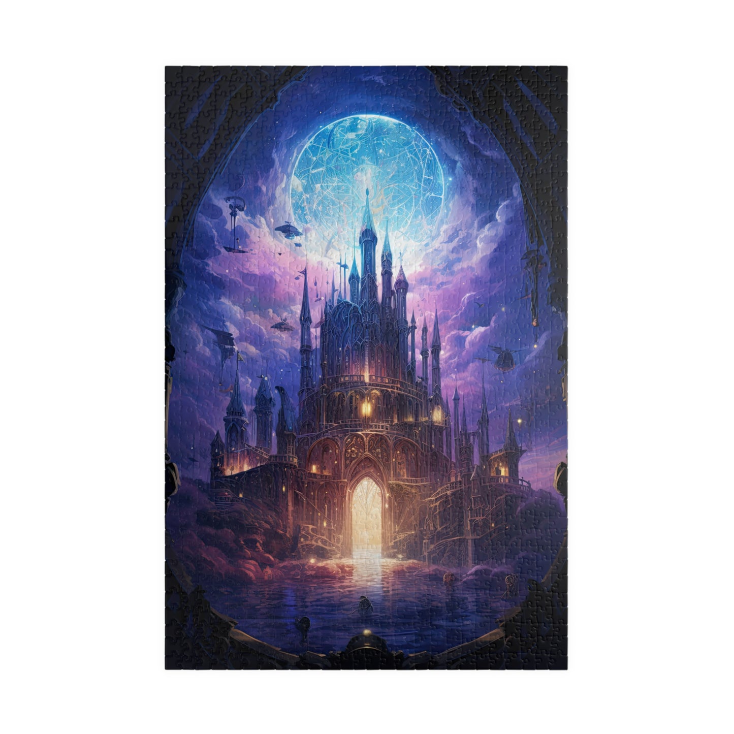 Fantasy Castle in Purple Clouds- Jigsaw Puzzle