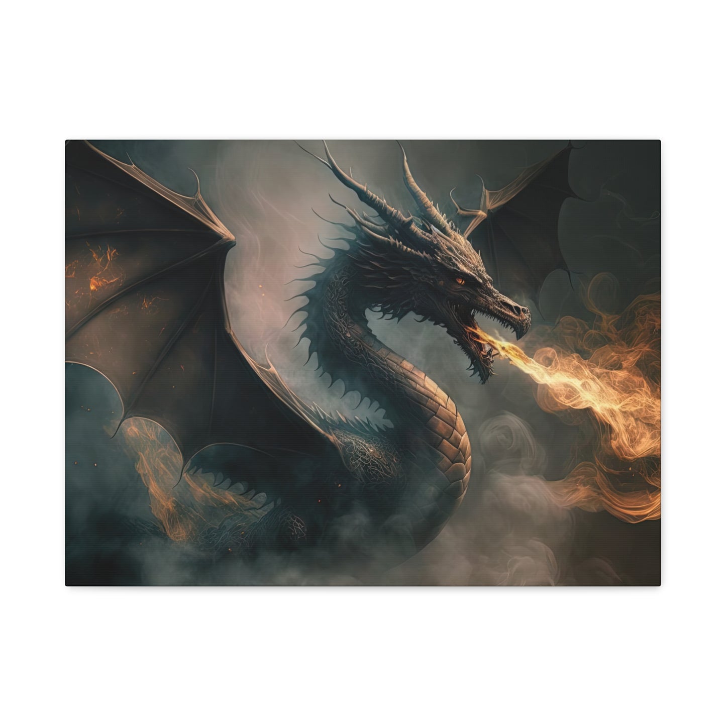 Fire Breathing Dragon- Canvas Gallery Wrap