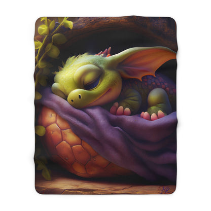 Sleeping Baby Dragon- Sherpa Fleece Blanket