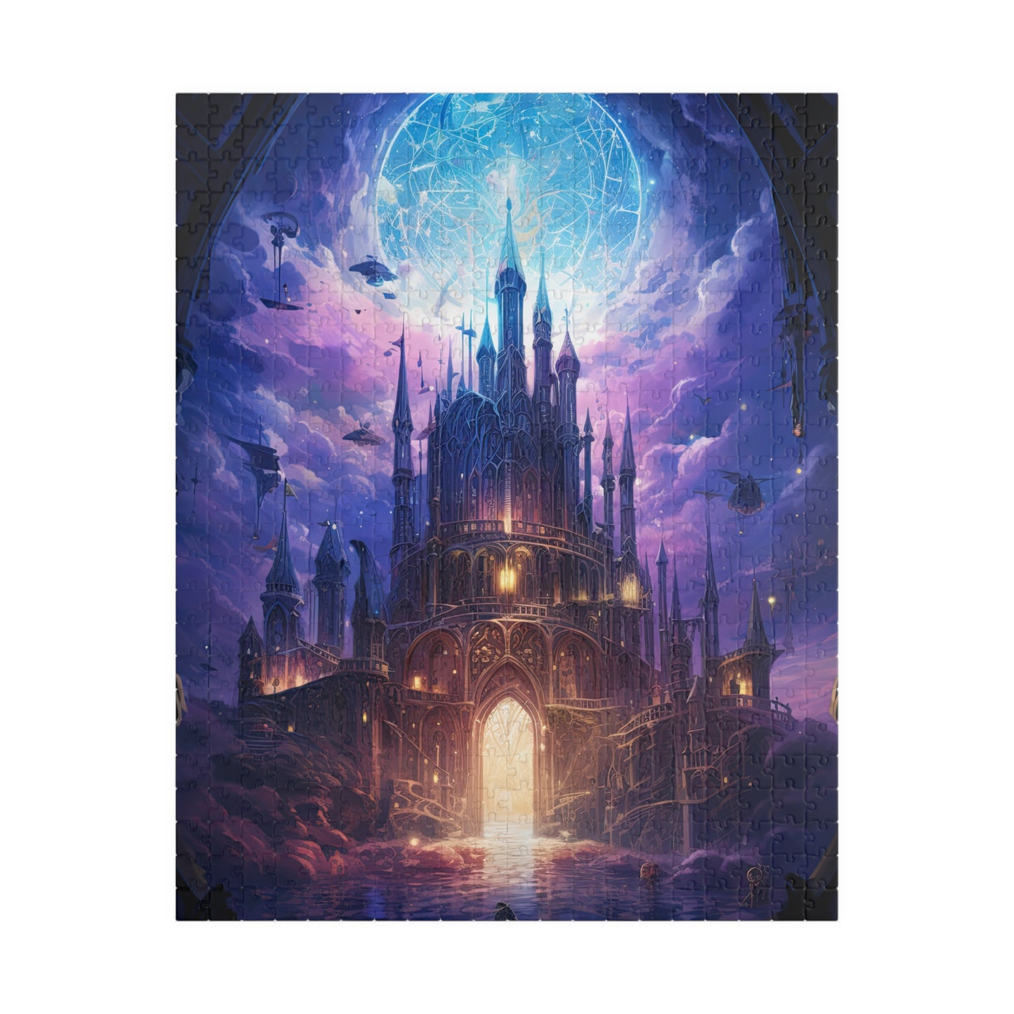 Fantasy Castle in Purple Clouds- Jigsaw Puzzle