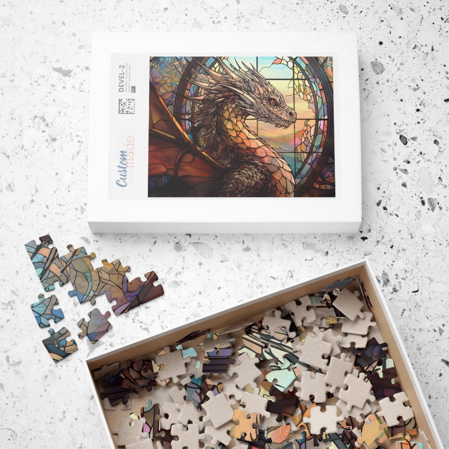 Fantasy Dragon Stained Glass Window- Jigsaw Puzzle