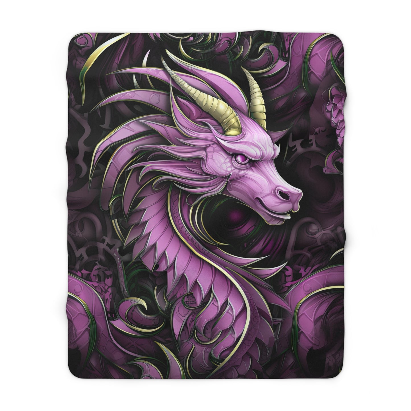 Pink Dragon- Sherpa Fleece Blanket