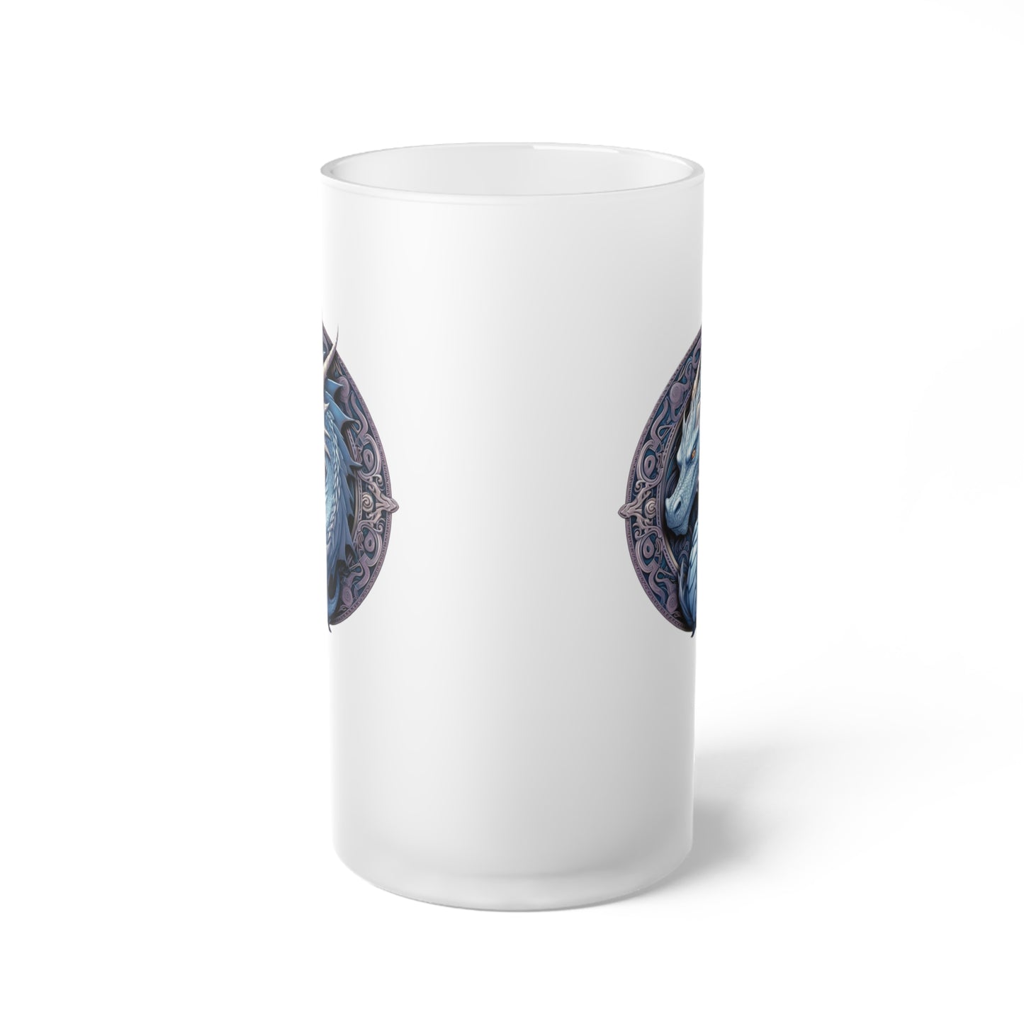 Blue Dragon- Frosted Glass Beer Mug