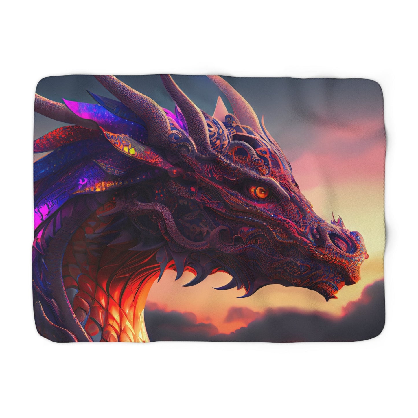 Red Dragon Head- Sherpa Fleece Blanket