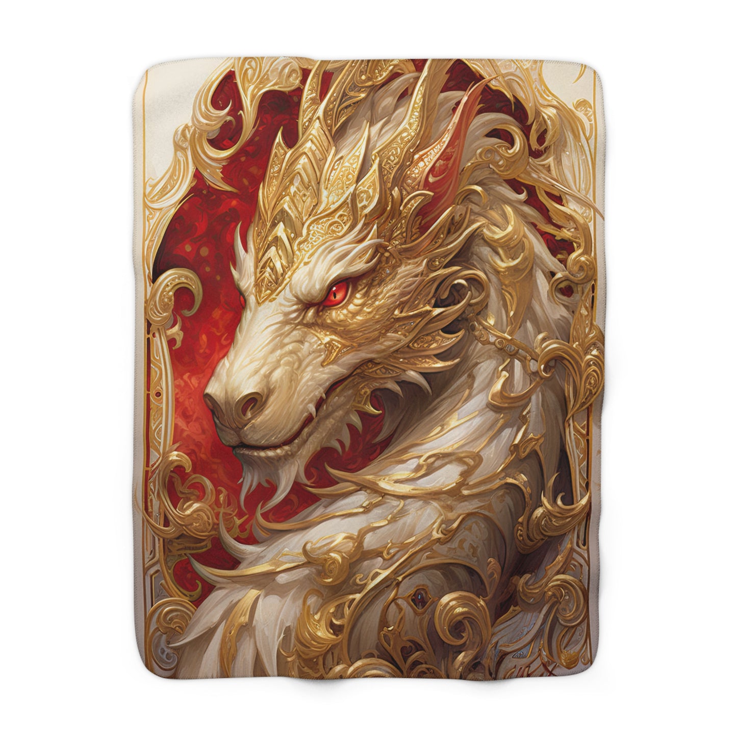 White Dragon- Sherpa Fleece Blanket