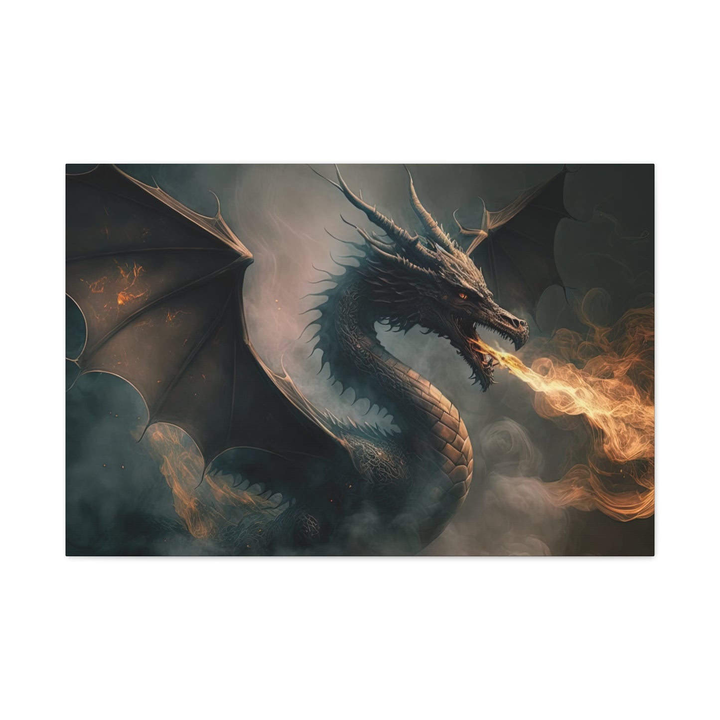 Fire Breathing Dragon- Canvas Gallery Wrap