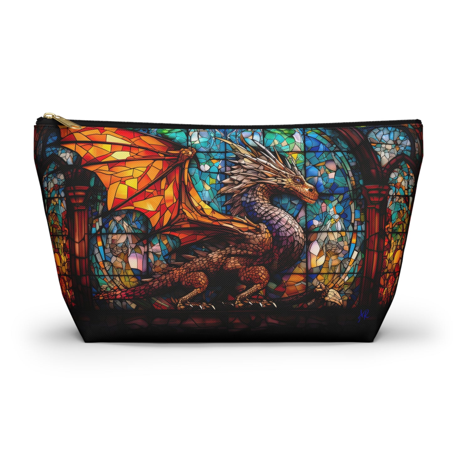 Stained Glass Dragon- Zippered Dice Pouch