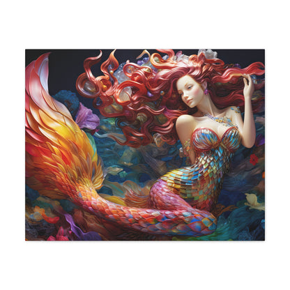 Crimson Mermaid- Canvas Gallery Wrap