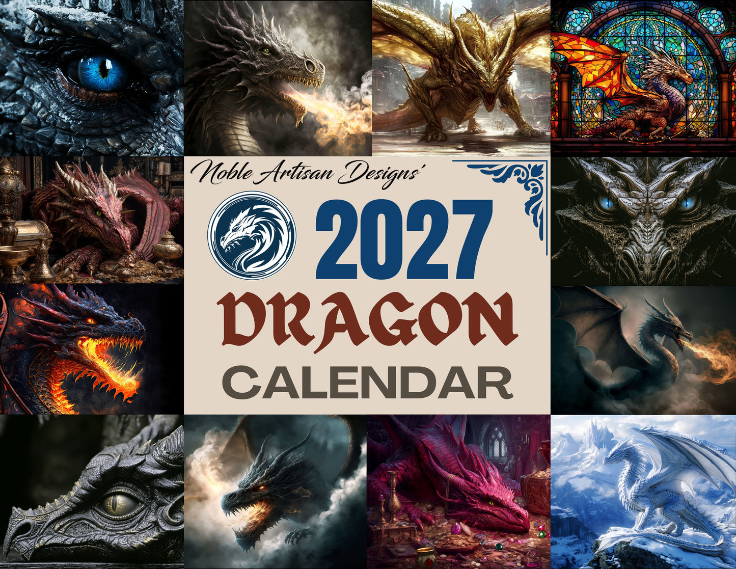 2027 Dragon Wall Calendar