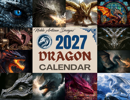 2027 Dragon Wall Calendar