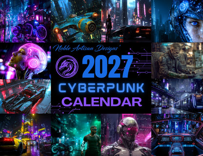 2027 Cyberpunk Wall Calendar