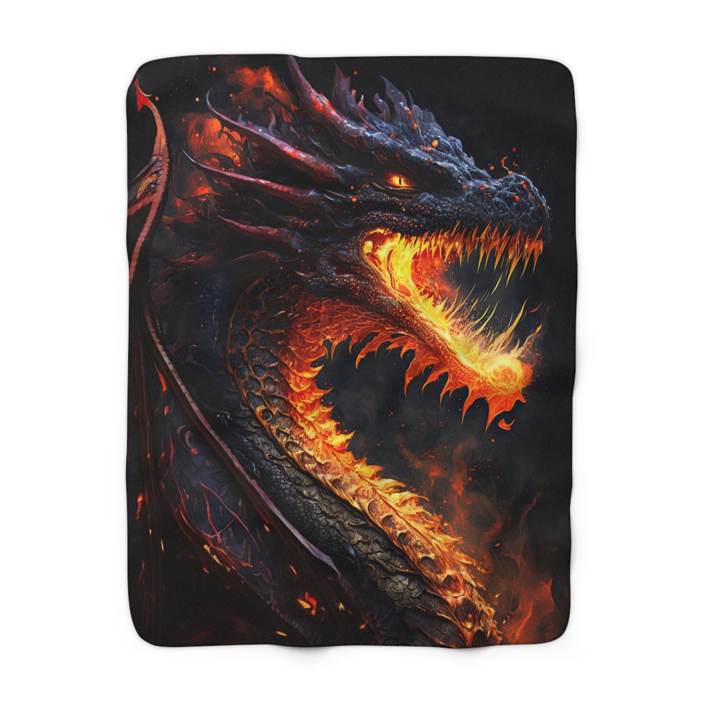 Fire Dragon- Sherpa Fleece Blanket